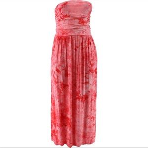 Knit coverup tube dress  by belle beach Kim gravel coral tie dye